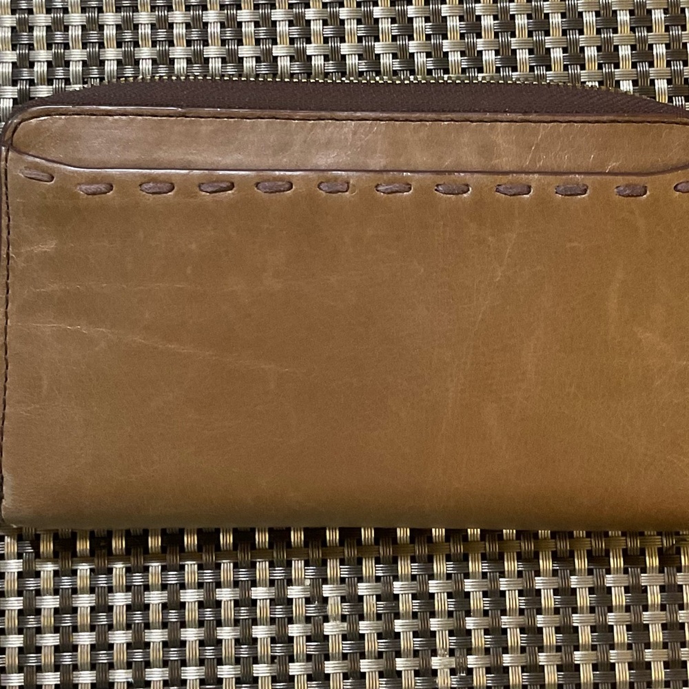 HOBO Tan and Brown Leather Card Holder